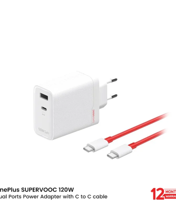 OnePlus SUPERVOOC 120W Dual Ports Power Adapter with C to C cable